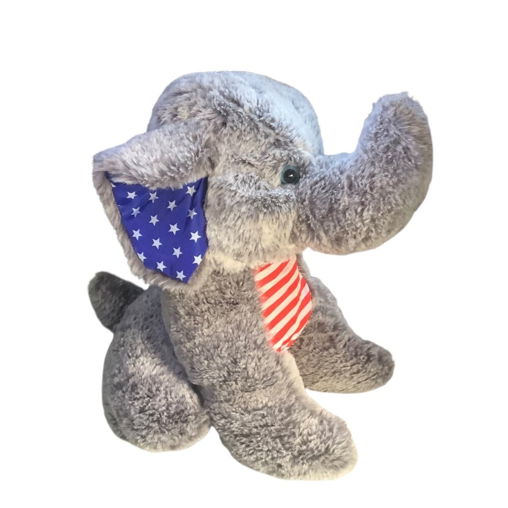 Patriotic Plush Elephant Toy American‎ Flag Design 12” World Plush P30017